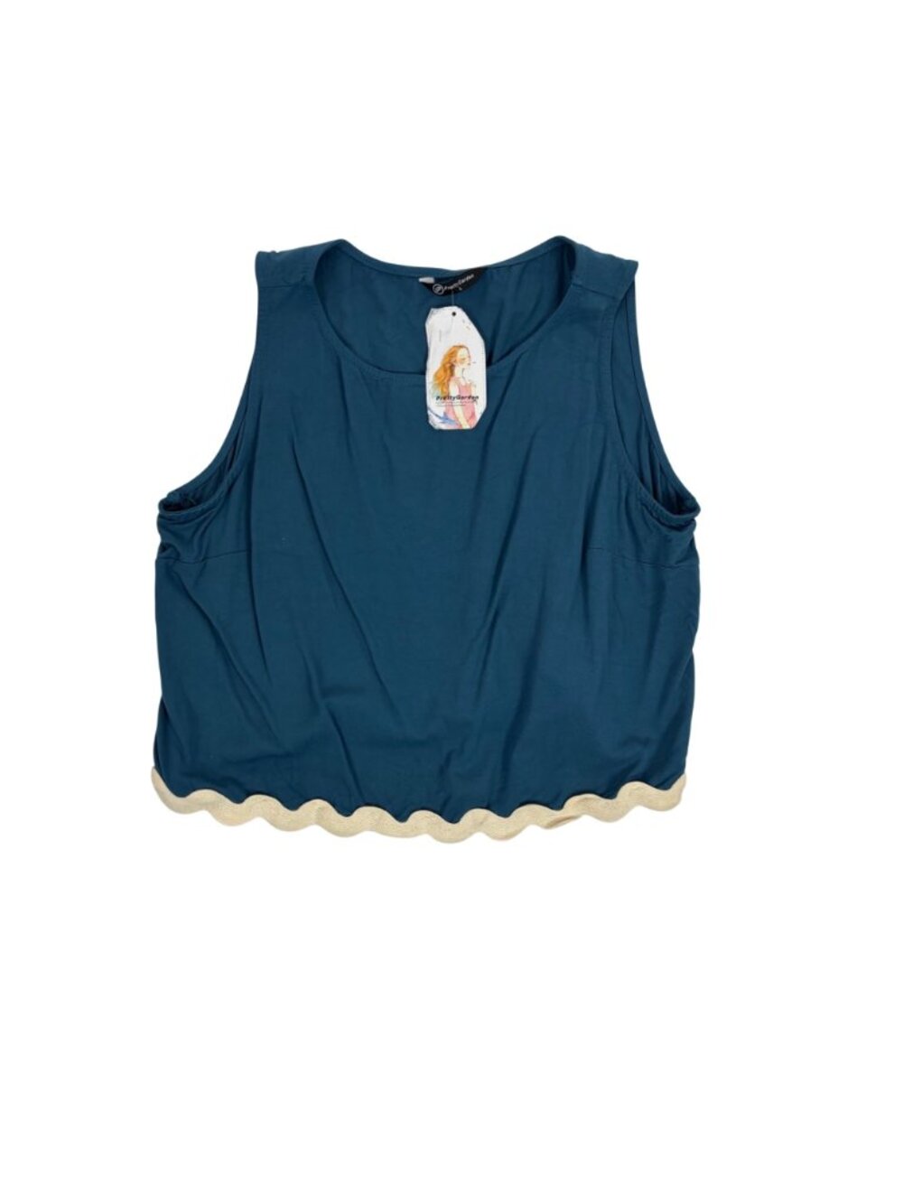 Pretty Garden Teal 2 Piece Outfit Womens Large Cropped Top High Waist Shorts - Picture 3 of 7
